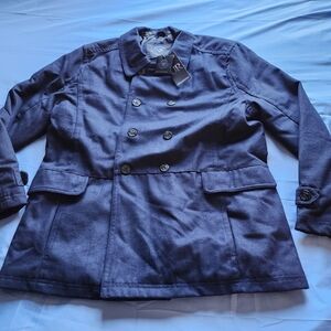 URBAN REPUBLIC MEN'S QUILTED-LINED PEACOAT DOUBLE-BREASTED BLUE SIZE XLARGE NWT